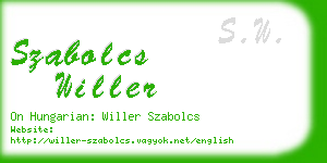 szabolcs willer business card